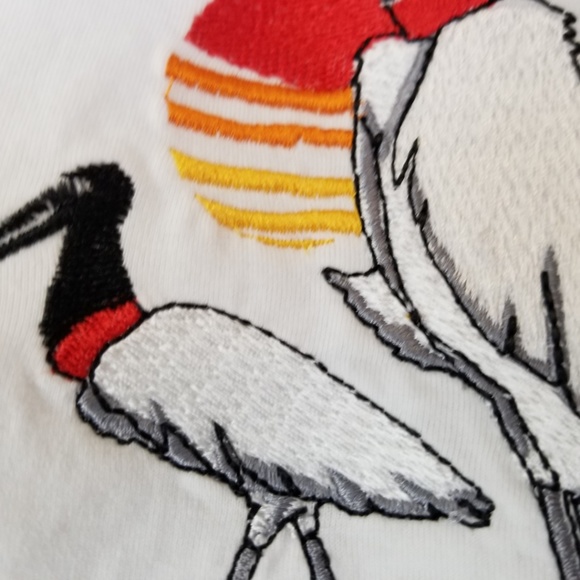 Brasil Heavily Embroidered Panatal Cranes Sz L - Picture 3 of 7